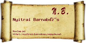 Nyitrai Barnabás névjegykártya