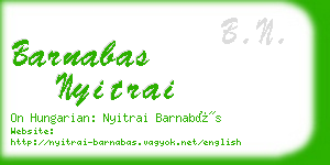 barnabas nyitrai business card